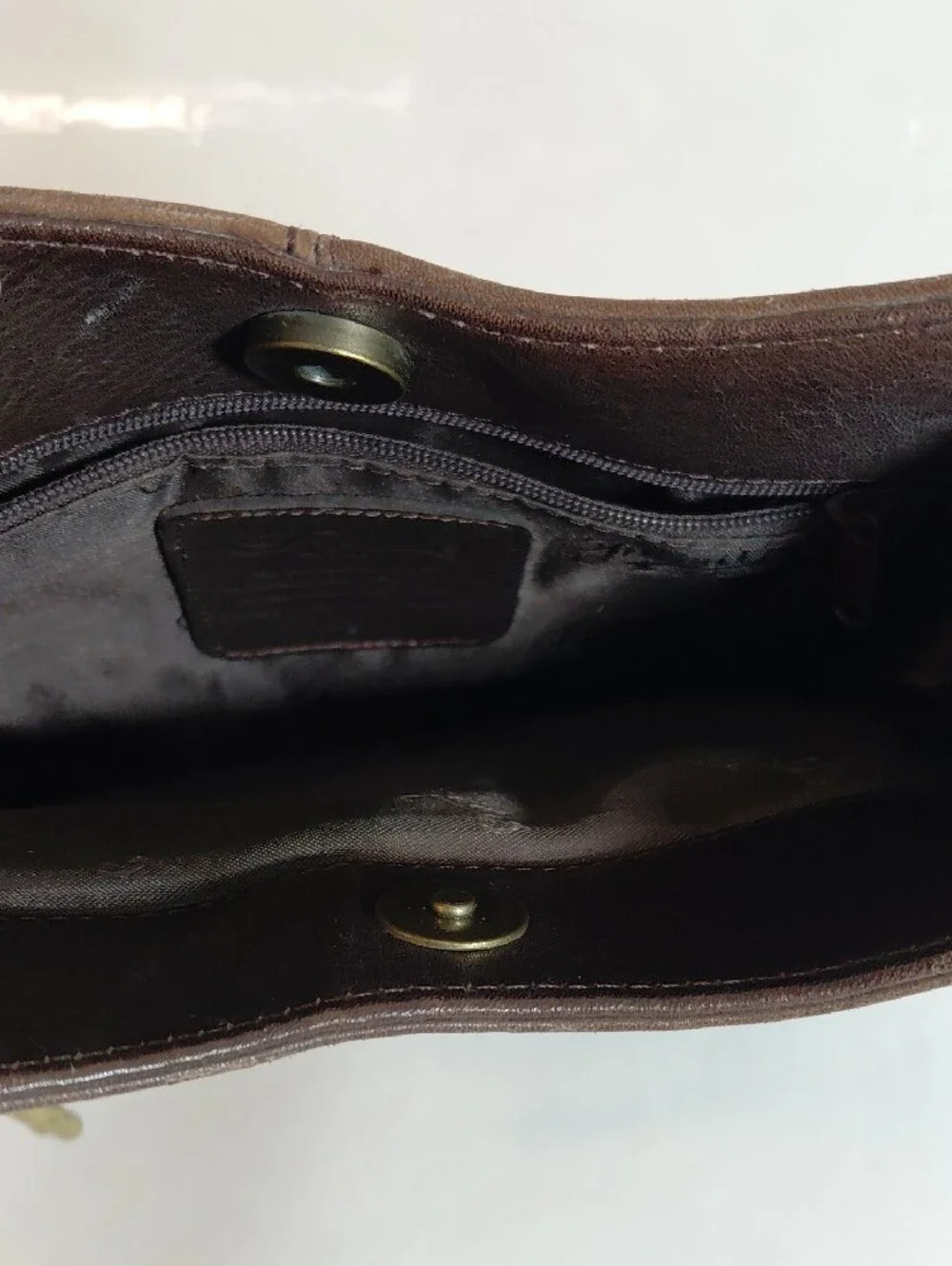 Fossil Chocolate Brown Pebbled Leather Hobo Shoulder Bag. Double Handles W/ Key